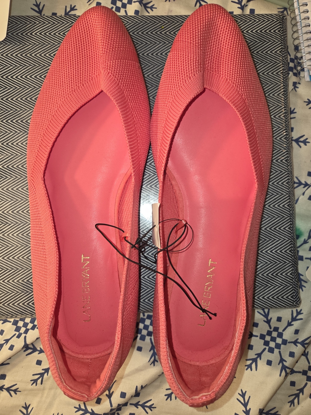 Lane Bryant Coral Knit Pointed-Toe Flats